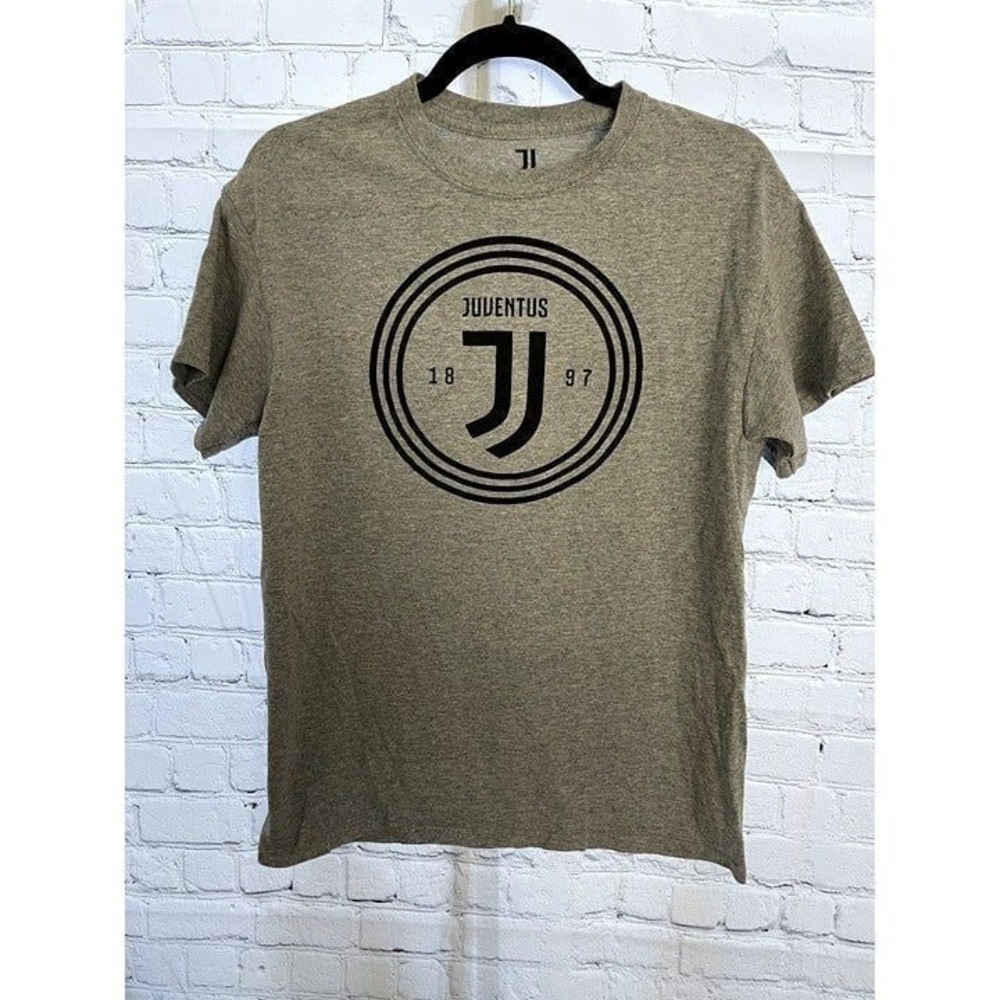Juventus FC Mens Graphic T-Shirt Medium Heather Olive Green Soccer Serie A Logo